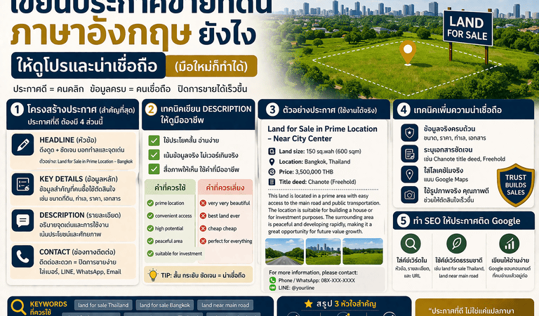 คู่มือการเขียนประกาศขายที่ดิน (1)